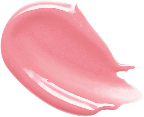 A pink smear of gel or lotion with a smooth texture on a white background.
