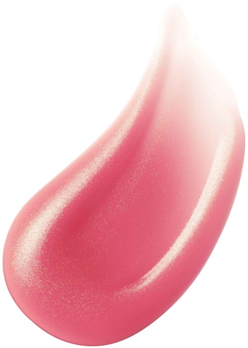 A pink teardrop-shaped item with a shiny, smooth surface and white streaks running along its length.