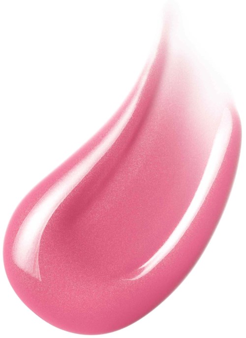 En stor rosa färgdroppe med vita streck på vit bakgrund.