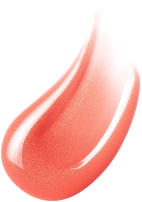 A large, shiny, orange and white teardrop-shaped object with smooth surface and highlights.