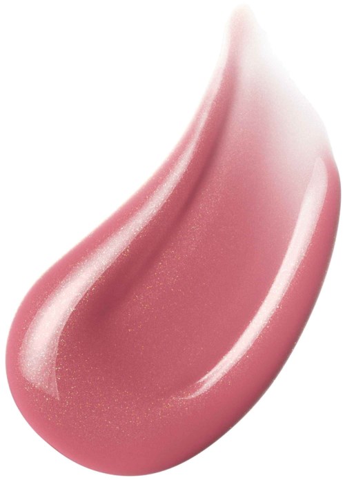 A pink gloss lip gloss with a shiny, smooth surface and a teardrop shape.
