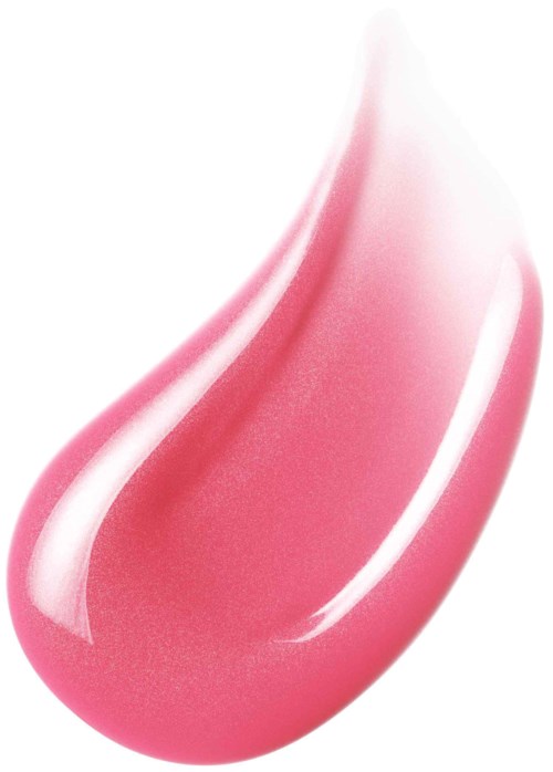 A pink teardrop-shaped cosmetic or skincare product with a glossy finish and smooth surface.