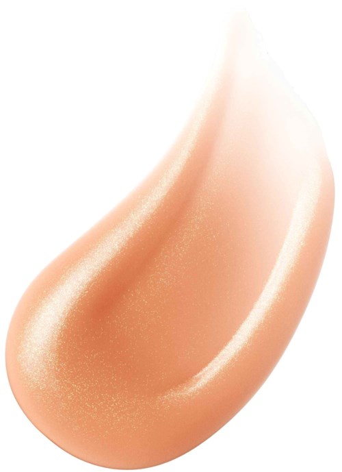 A drop-shaped object with a shiny, smooth surface and a soft peach color.