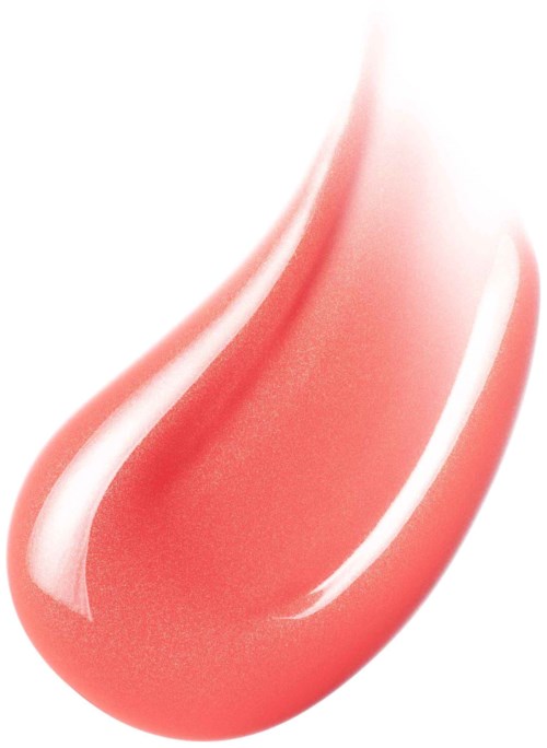 A red and white swirled gel droplet with glossy surface and smooth shape.