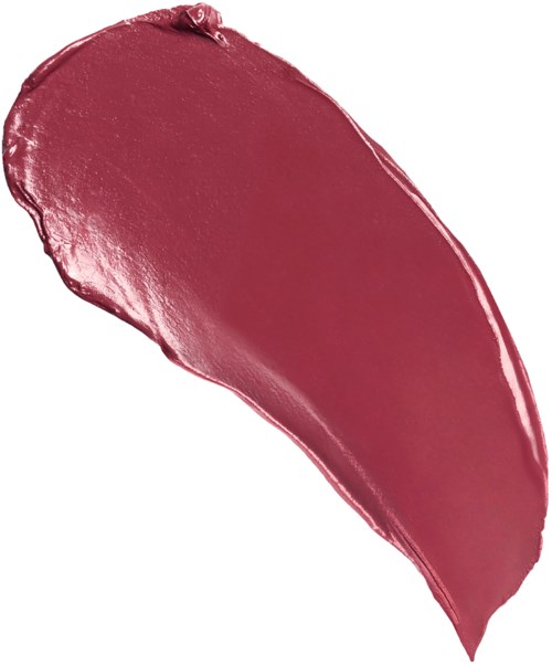 A smear of dark pink lipstick with a shiny, smooth surface on a white background.