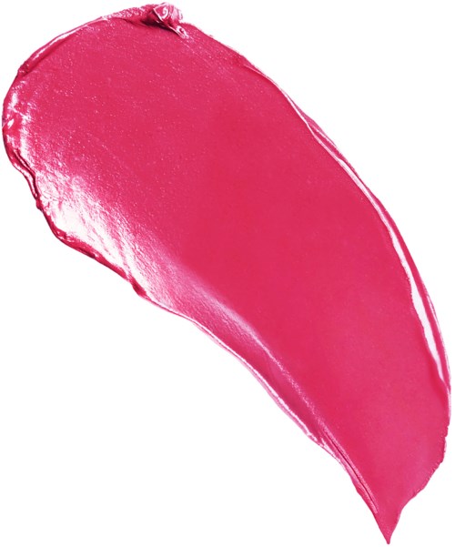 A pink lipstick smear with a smooth, shiny texture on a white background.