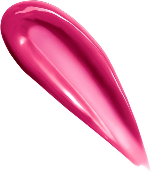 A shiny, pink, elongated shape with smooth surface, possibly a cosmetic product or decorative item.