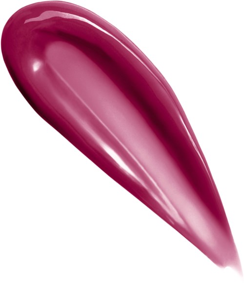 A shiny, pinkish-red, teardrop-shaped blob with smooth surface and pointed tip.