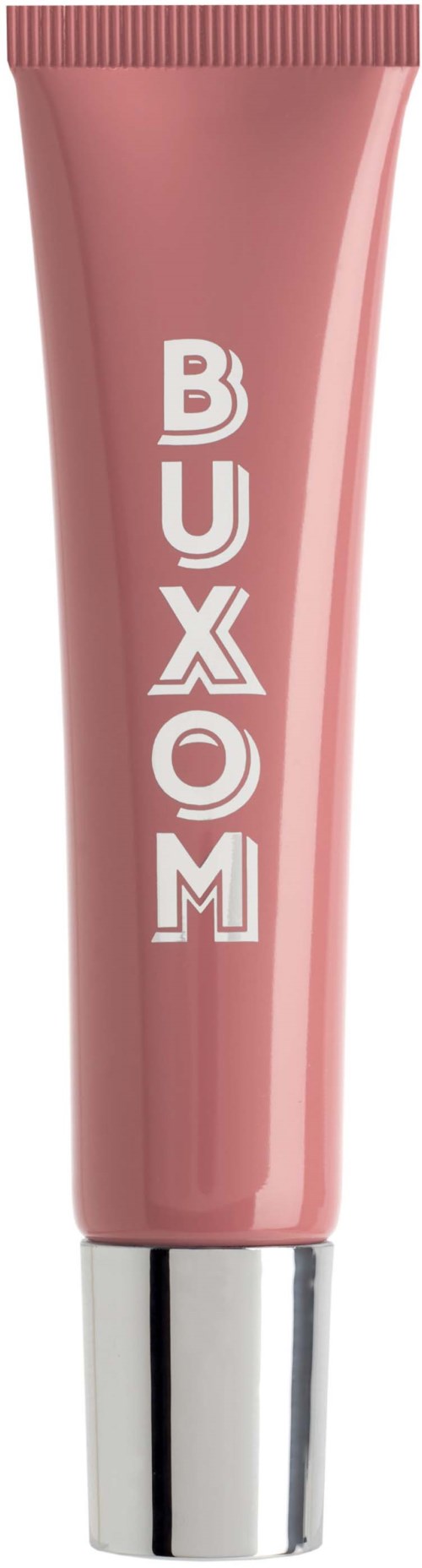 Pink tube with a silver cap, labeled BUXOM in white bold letters.