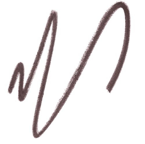 A thick, dark brown, wavy line on a white background, resembling a handwritten 'N'.