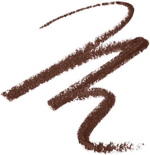 Three brown, chalk-like curved lines form an abstract, free-flowing design on white background.