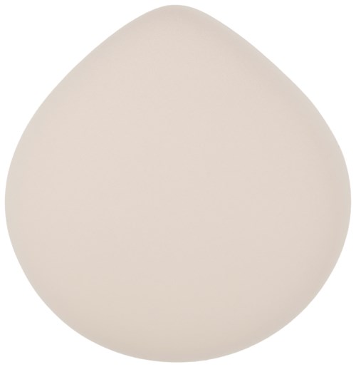 A plain, smooth, white drop-shaped object with no markings or features.