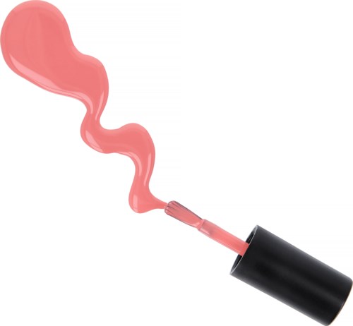 Pink lipstick is applied, with the lipstick tube open and the color being visible.