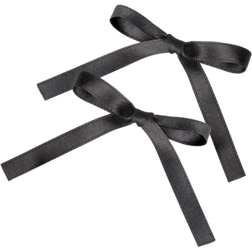 Two black ribbons tied in bows, one slightly above the other, with a simple and elegant appearance.