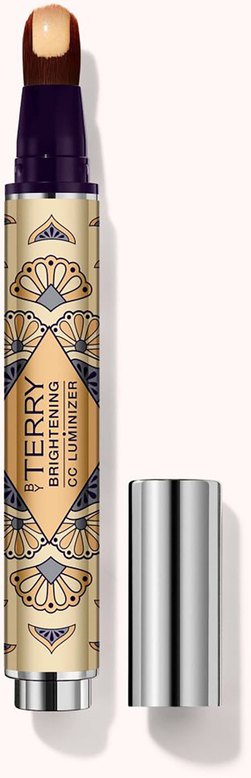 Huulivoidekynä, jossa violetti ja kulta design, märkintä 'BARRY BEXPORT BB GLOSS HINER' ja hopeinen korkki.