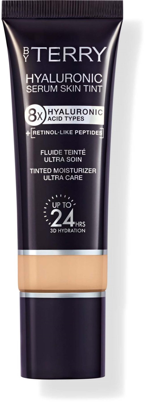Hyaluronsyrabaserad hudfärgbrun av BY TERRY i ett svart rör med beige botten.