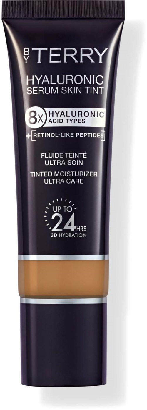 Rör av BY TERRY Hyaluronic Serum Skin Tint i elegant svart och beige förpackning.