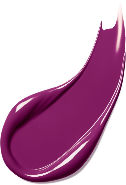 En lila flytande droppe med glansiga reflexer och släta kurvor.