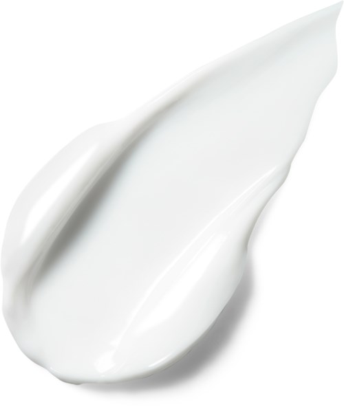 A dollop of white cream or lotion with a smooth, thick texture on a plain white background.