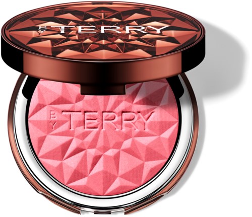 En rund sminkepute med rosa rouge inni og et dekorativt lokk med teksten 'BERRY' i fet skrift.