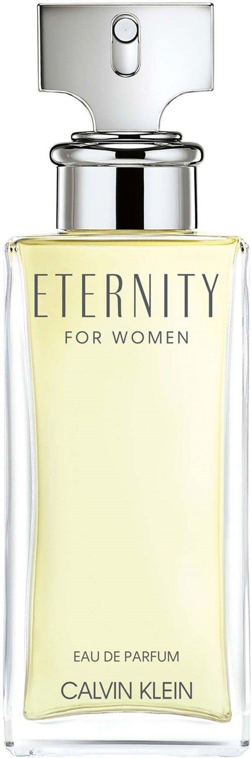 Calvin Klein Eternity for Women parfumfles, heldere glas met lichtgele vloeistof.
