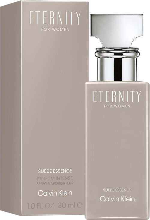 Calvin Klein Eternity for Women Suede Essence parfymeflakongen og esken.