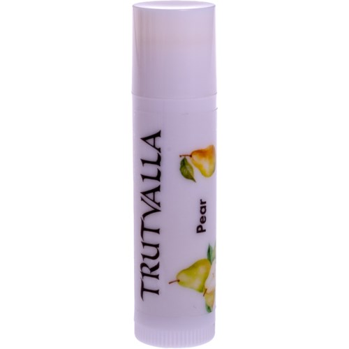 A white tube label with pear images and the words 'TRUTNALA' and 'Pear' written on it.