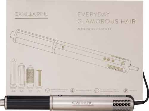 Airflow multi-styler haarapparaat met doos en verwisselbare opzetstukken.