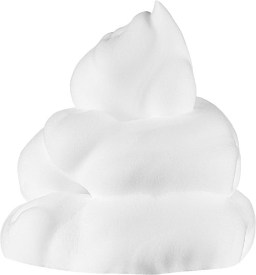 A tall soft mound of white whipped cream on top of a dessert.