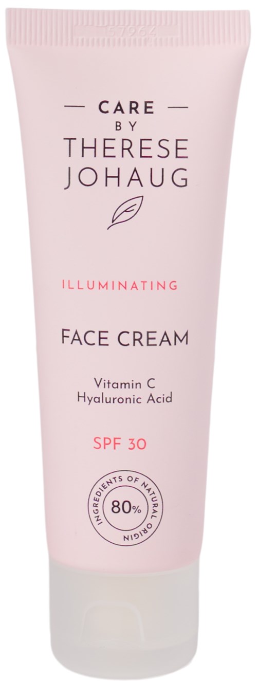 Vaalepakkauksessa oleva vaalentava kasvovoide, jossa on C-vitamiinia, hyaluronihappoa ja SPF 30.