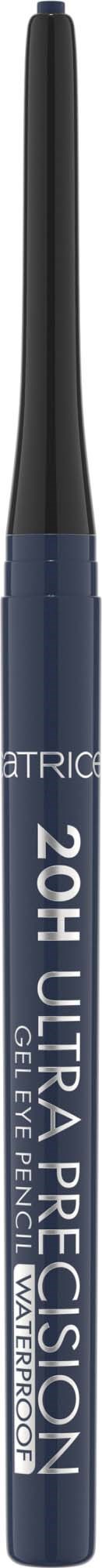 En svart och blå ögonskuggspenna med vit text, märkt som '20H ULTRA PRECISION' och 'EYE PENCIL.'