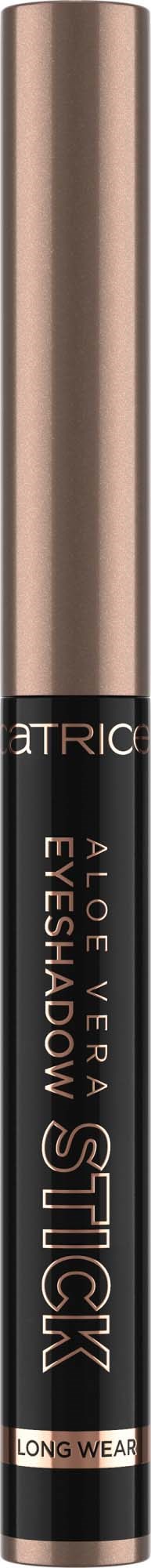 Ein Make-up-Produkt in Stiftform mit Text zu Lidschatten und langanhaltend, in Schwarz und Roségold.