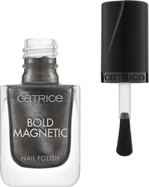 A nail polish bottle labeled 'Bold Magnetic' with a black cap and brush.