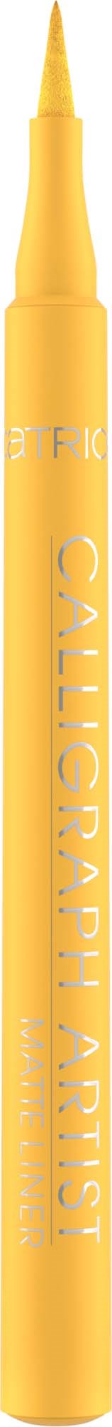 A yellow calligraphy brush with white text, designed for writing or drawing with ink.