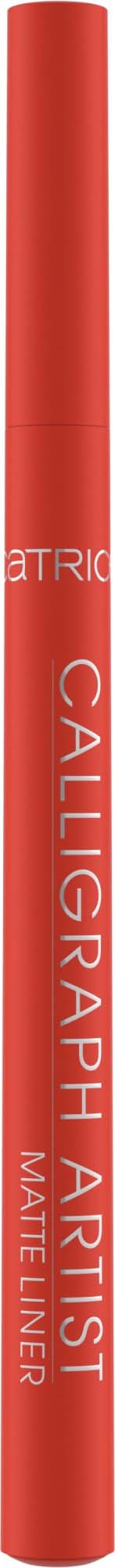 A red lip liner pencil with white text that says 'Calligraphy Artist Matte Liner' on a black background.