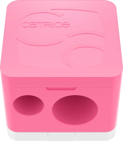 Kleine roze doos met twee gaten en de merknaam 'Cetirice' bovenop.