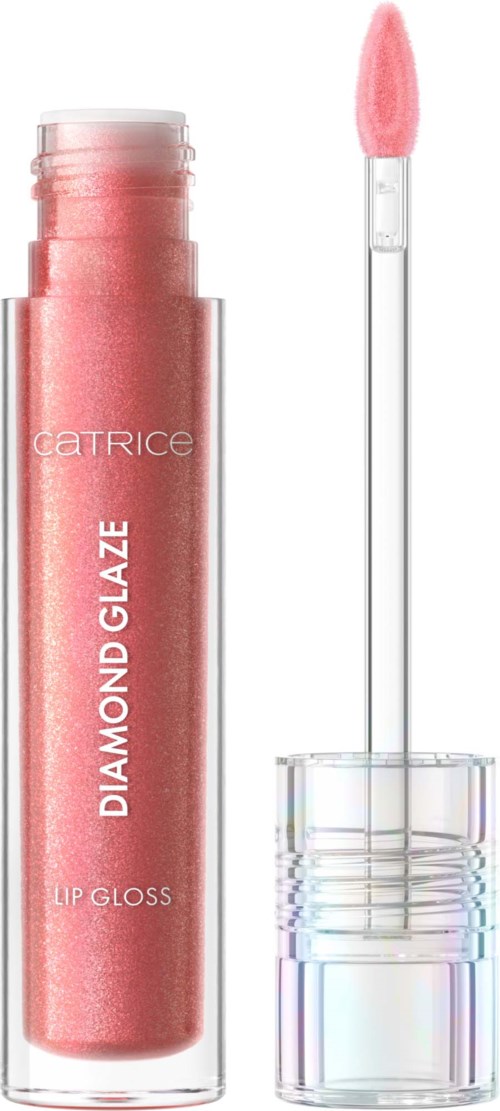 Leppeglansrør med rosa skinnende gloss og klar applikator.
