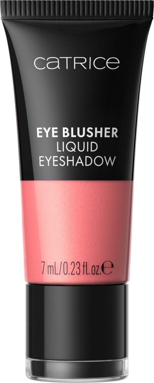 Pink liquid eyeshadow tube with black cap and white text, featuring the brand name Catrice.