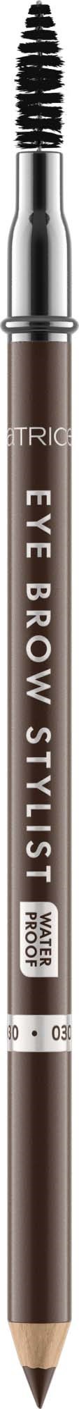 Ein brauner Bleistift mit einer Spoolie-Bürste an der Spitze, beschriftet "EYE BROW STYLIST," zum Ausfüllen der Augenbrauen.