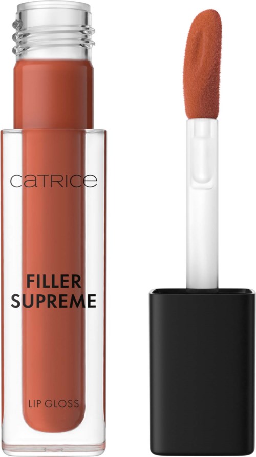 Lippen gloss tube gemerkt Catrice Filler Supreme met een oranje applicator.