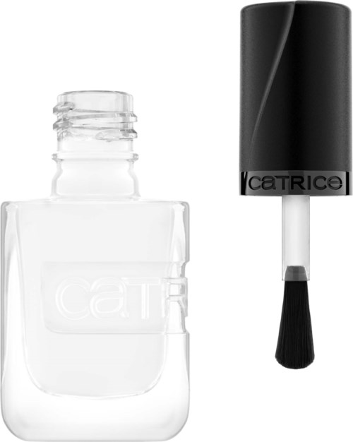 A Catrice nail polish bottle with black cap and small brush applicator.