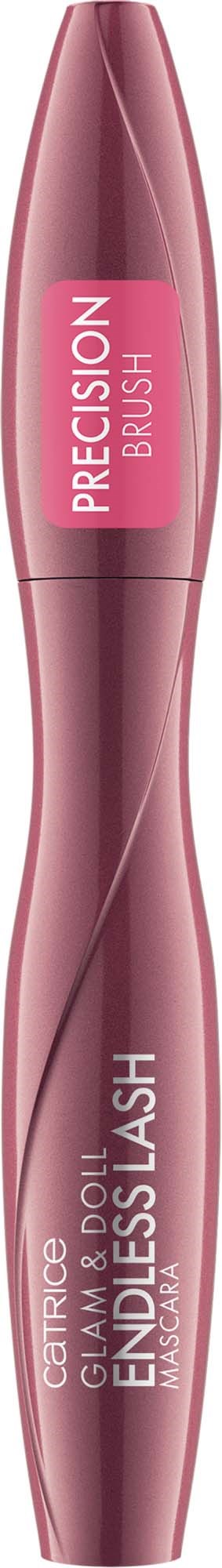 It is a pink mascara tube with the words "Catrice Endliss Lash" and "Precision Brush" written on it.