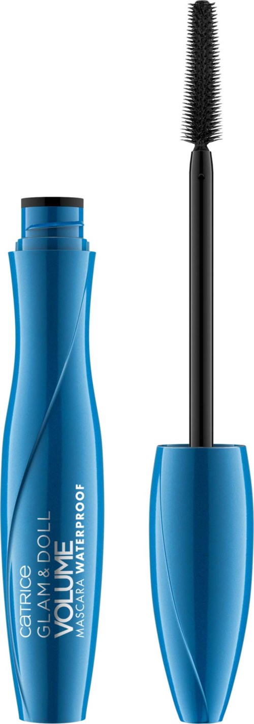 Blå mascara rör med penseln öppen.