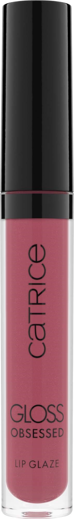 Ein Lippenstift mit schwarzem Deckel, rosa Flüssigkeit im Inneren und 'Catrice' geschrieben.