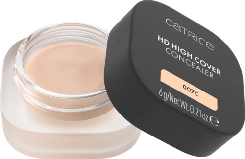 Pieni avokuorma, jossa vaaleanbeige peitevoide ja musta kansi, jossa lukee HD High Cover Concealer.
