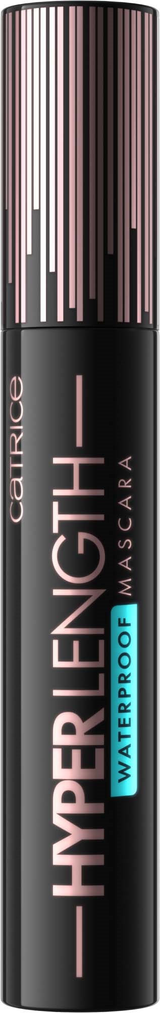 Black Hyper Night Mascara tube with a shiny, pink and white striped cap.