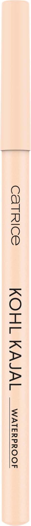 A beige waterproof eyeliner pencil with the brand name Catrice and Koh Laux written on it.