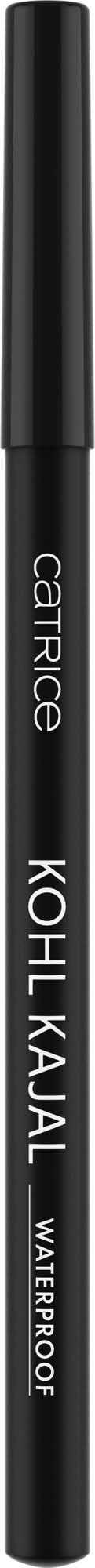 A black waterproof eyeliner pencil with white text, featuring the brand Carrelle and the name Kohl Kajal.