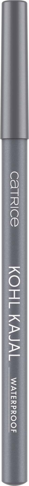 A gray waterproof eyeliner pen with silver cap and white branding text.