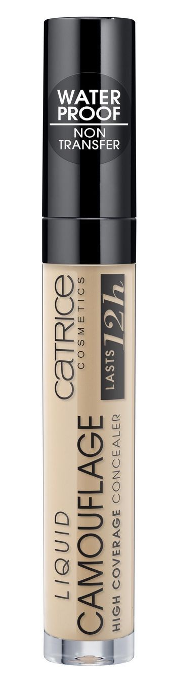 A concealer pen labeled 'Waterproof' by Catrice, with a black cap and beige liquid inside.